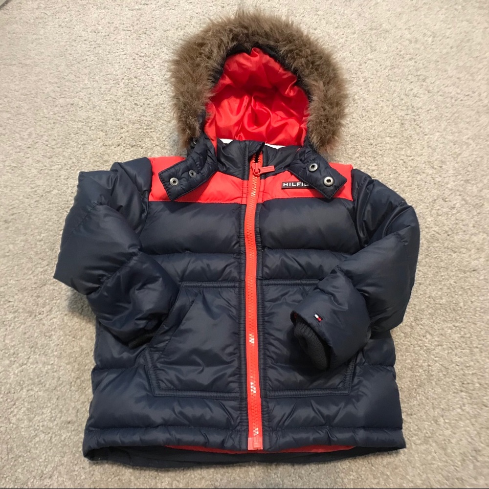 🔥24HourSale🔥Tommy Hilfiger Down Coat Faux Fur Hood
